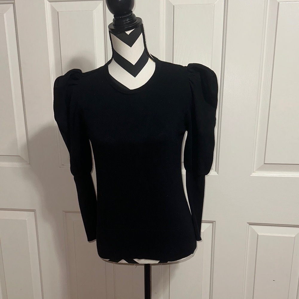 Sundays Black Puff Sleeve Sweater